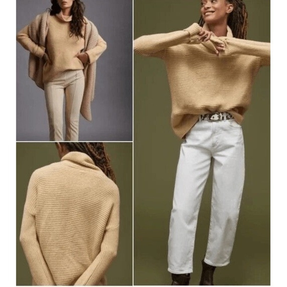Anthropologie Pilcro Cowl Neck Chunky Knit Sweater Women's S Relaxed Fit Preppy